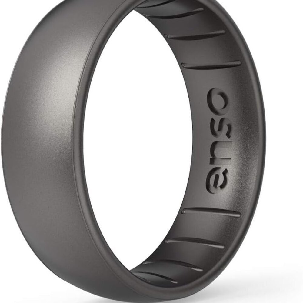 Silicone Ring Unisex Breathable Safe Comfortable Wedding Band Platinum